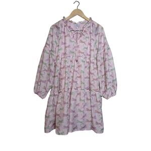 J.Marie Whimsical Twee Style Colorful Leopards Printed Ruffled Tiered Dress